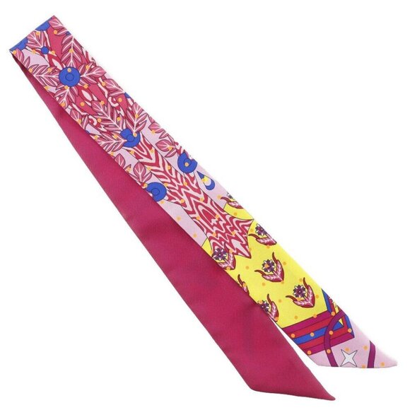 HERMES Twilly scarf Plume Tea silk Women - Picture 1 of 6